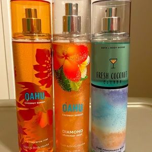 BBW COCONUT BUNDLE OAHU COCNUT OAHU COCONUT DIAMOND SHIMMER FRESH COCONUT COLADA